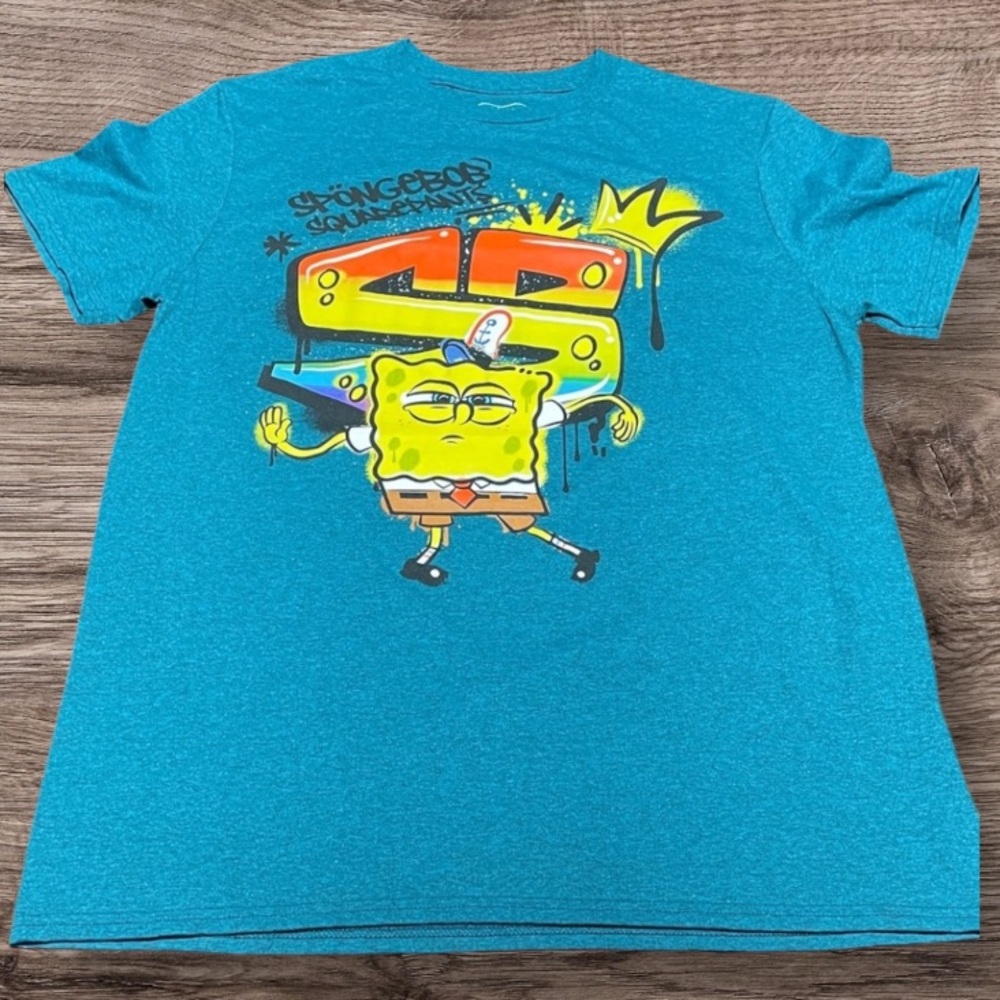 SpongeBob SquarePants Teal T-Shirt Size Medium